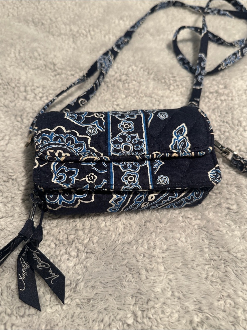 Vera Bradley Quilted Navy Floral Crossbody Bag